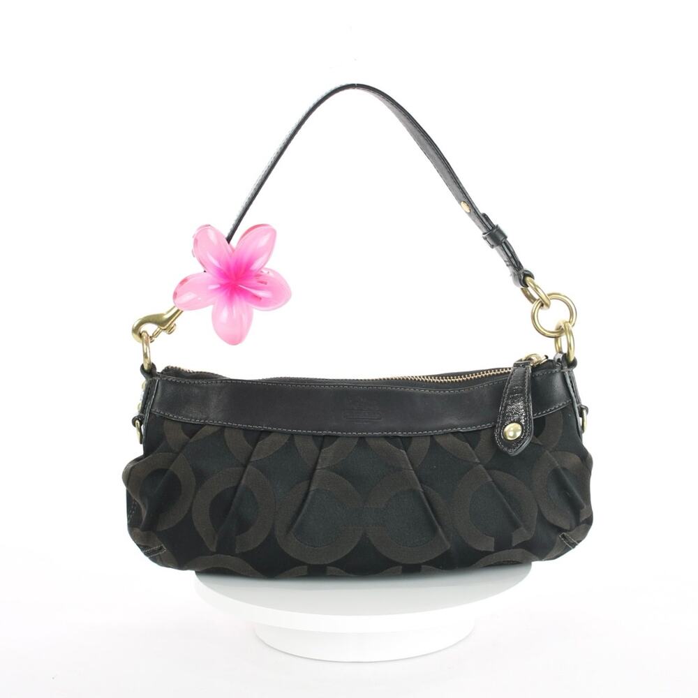Coach Vintage Y2K Madison Op Art Black Signature Hobo Demi Handbag 12950
